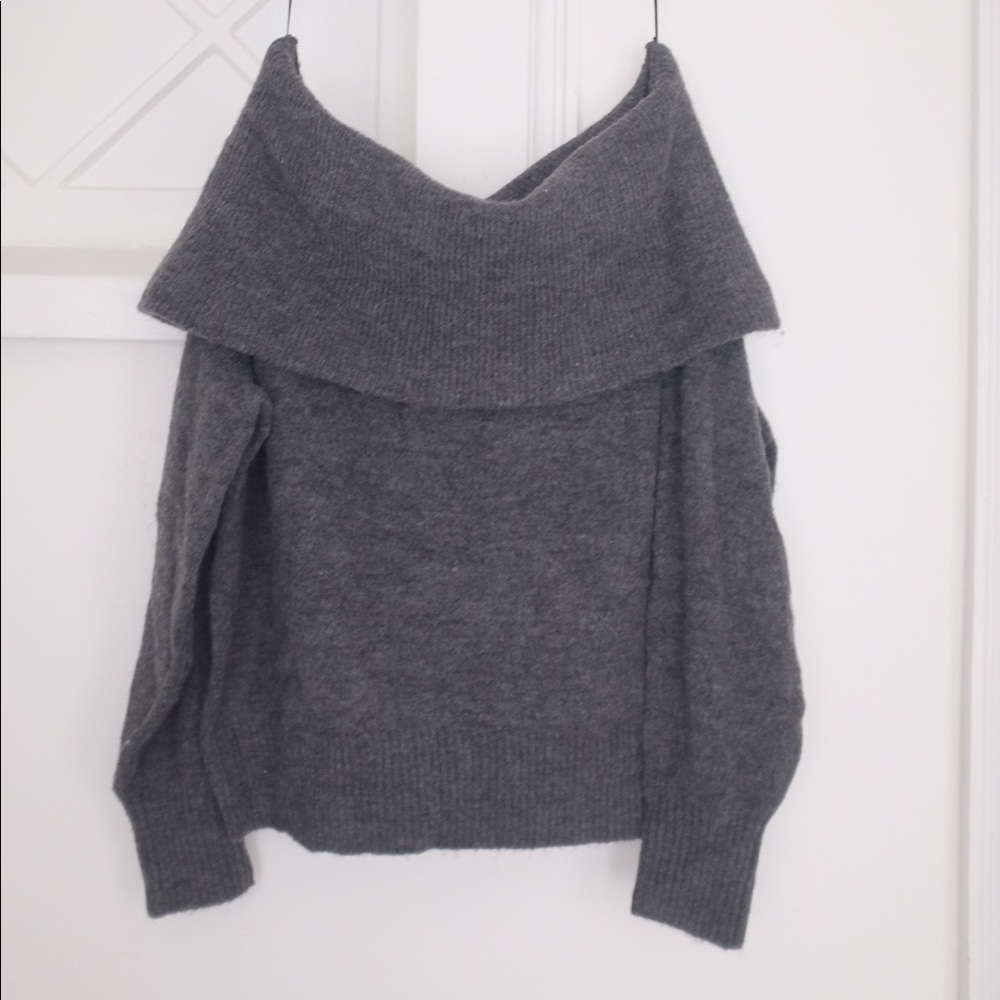 Off the shoulder slouchy sweater